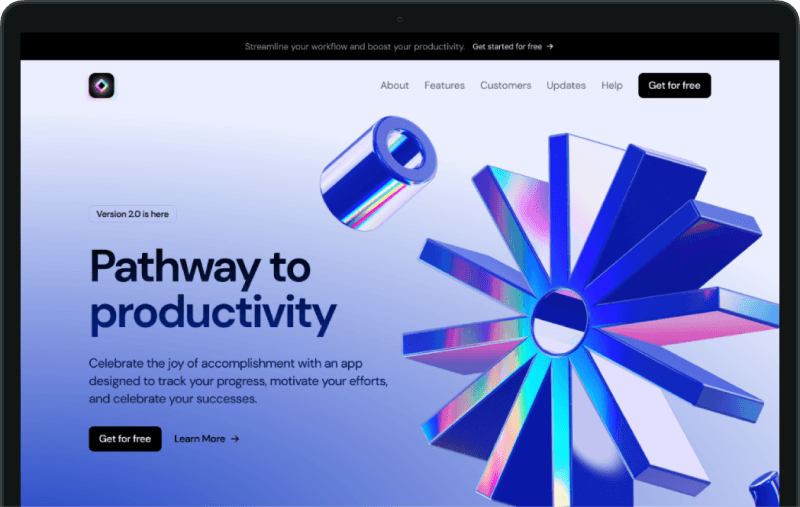 Page d'atterrissage SaaS Clair